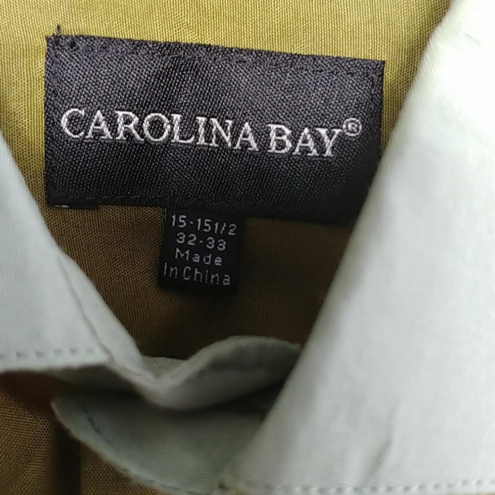 Carolina Bay Mens Green Long Sleeve Button Down Shirt - Picture 3 of 7